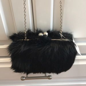 Black Faux Fur Purse